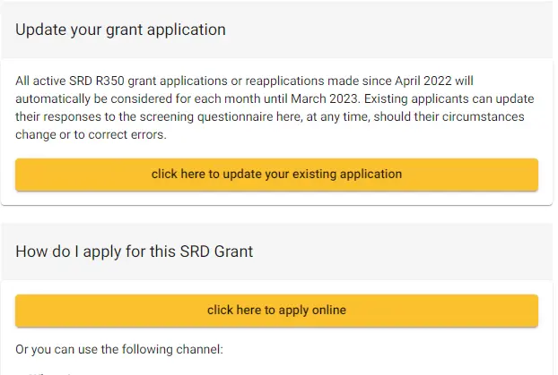 srd grant application,
